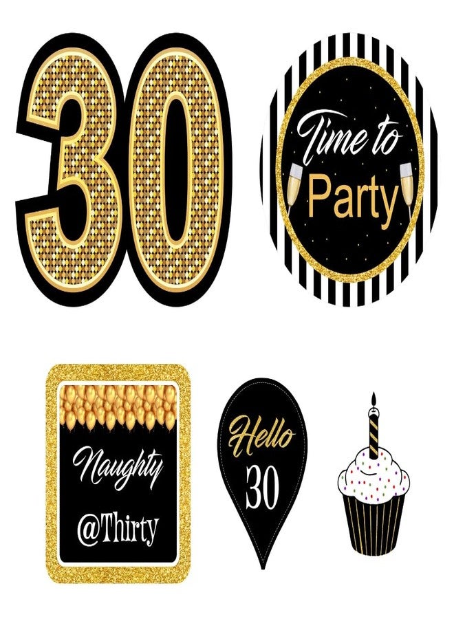 ثيم ماي بارتي زينة عيد ميلاد مخصصة لحفلتي الثلاثين | زينة معلقة لعيد الميلاد الثلاثين | عبوة من 6 قطع - Image 2